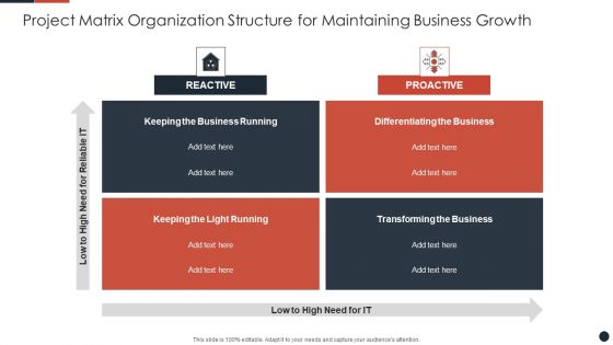 Project Matrix Organization Structure For Maintaining Business Growth Guidelines PDF