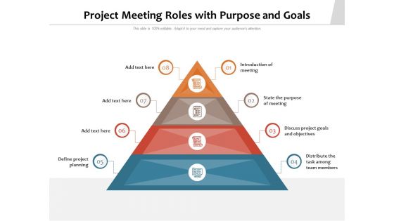 Project Meeting Roles With Purpose And Goals Ppt PowerPoint Presentation File Designs PDF
