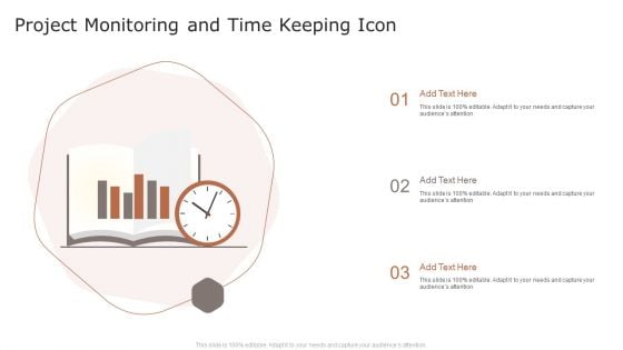 Project Monitoring And Time Keeping Icon Ppt Pictures Slide Download PDF