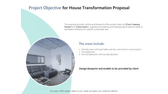 Project Objective For House Transformation Proposal Ppt PowerPoint Presentation Show Portfolio