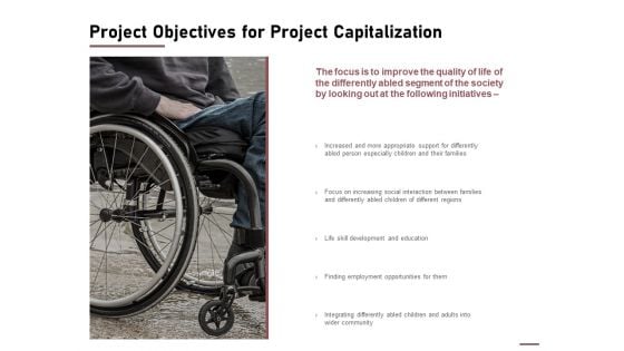 Project Objectives For Project Capitalization Ppt Icon Styles PDF