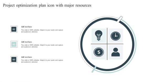 Project Optimization Plan Icon With Major Resources Pictures PDF