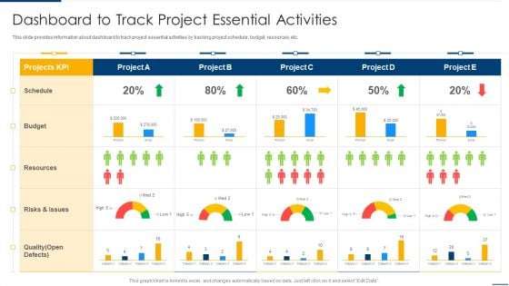 Project Organizing Playbook Dashboard To Track Project Essential Activities Template PDF