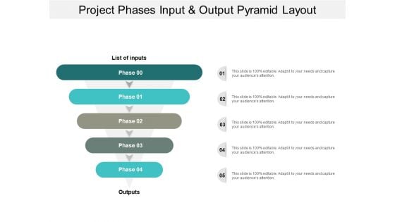 Project Phases Input And Output Pyramid Layout Ppt PowerPoint Presentation Slides Example Topics