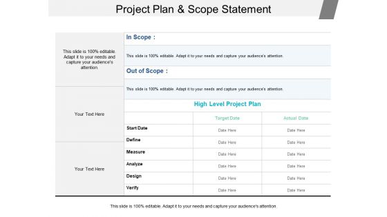 Project Plan And Scope Statement Ppt PowerPoint Presentation Styles Tips