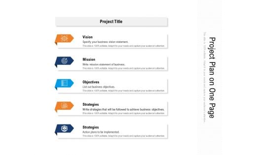 Project Plan On One Page Ppt PowerPoint Presentation File Maker PDF