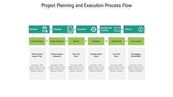 Project Planning And Execution Process Flow Ppt PowerPoint Presentation Gallery Example Introduction PDF