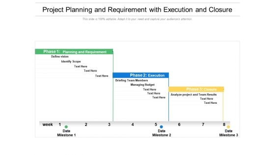 Project Planning And Requirement With Execution And Closure Ppt PowerPoint Presentation File Professional PDF