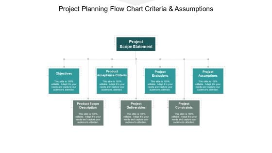 Project Planning Flow Chart Criteria And Assumptions Ppt PowerPoint Presentation Templates