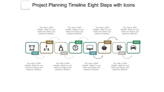 Project Planning Timeline Eight Steps With Icons Ppt PowerPoint Presentation Inspiration Graphic Tips