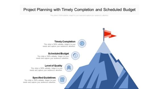 Project Planning With Timely Completion And Scheduled Budget Ppt PowerPoint Presentation Outline Ideas PDF