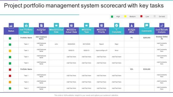 Project Portfolio Management System Scorecard With Key Tasks Diagrams PDF Project Portfolio Management System Scorecard With Key Tasks Diagrams PDF