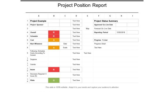 Project Position Report Ppt PowerPoint Presentation Icon Slide Portrait