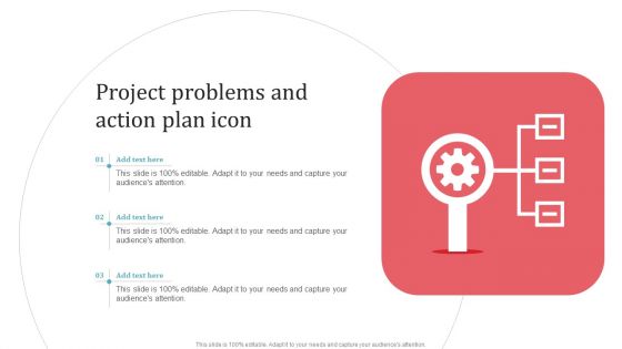 Project Problems And Action Plan Icon Structure PDF