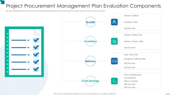 Project Procurement Management Plan Evaluation Components Download PDF