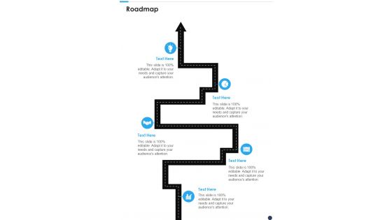 Project Proposal For Solar Panel Sales Roadmap One Pager Sample Example Document