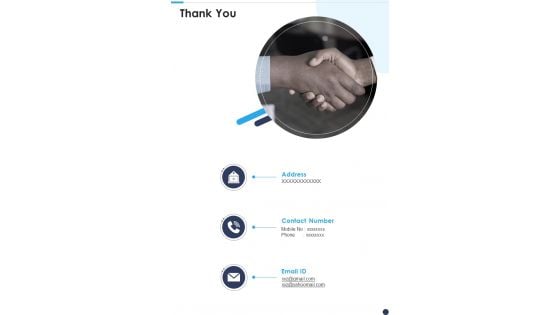 Project Proposal For Solar Panel Sales Thank You One Pager Sample Example Document