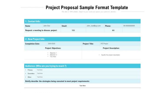 Project Proposal Sample Format Template Ppt PowerPoint Presentation File Infographic Template