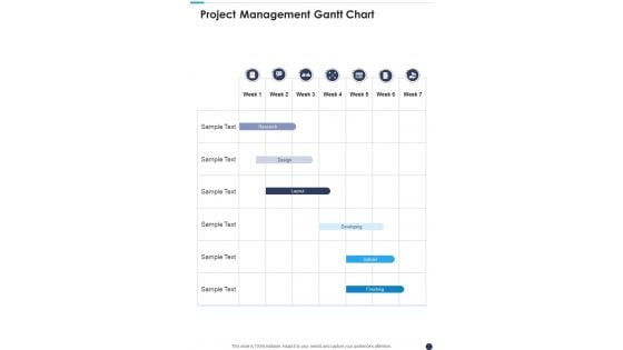 Project Proposal Solar Panel Sales Project Management Gantt Chart One Pager Sample Example Document