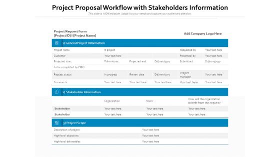 Project Proposal Workflow With Stakeholders Inforrmation Ppt PowerPoint Presentation File Portfolio PDF
