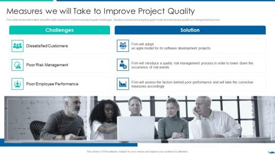 Project QA Through Agile Methodology IT Measures We Will Take To Improve Project Quality Structure PDF