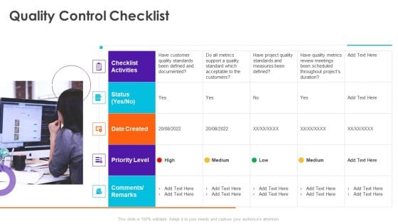 Project Quality Administration Bundle Quality Control Checklist Rules PDF