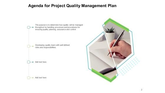 Project Quality Management Plan Ppt PowerPoint Presentation Complete Deck With Slides