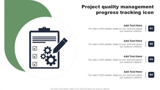 Project Quality Management Progress Tracking Icon Summary PDF