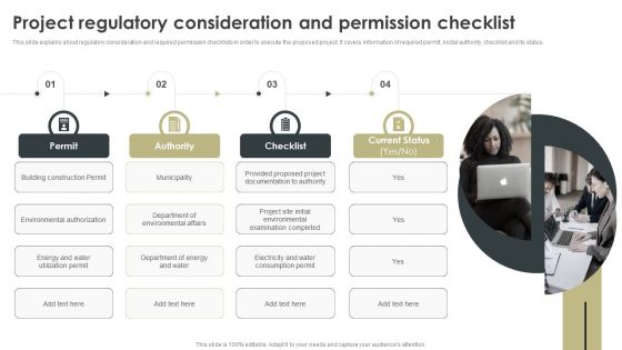 Project Regulatory Consideration And Permission Checklist Summary PDF