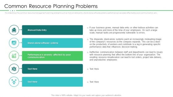 Project Resource Planning Common Resource Planning Problems Clipart PDF