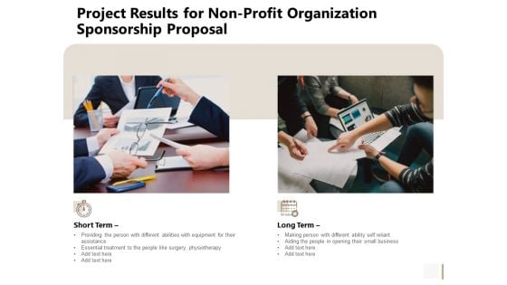 Project Results For Non Profit Organization Sponsorship Proposal Graphics PDF Project Results For Non Profit Organization Sponsorship Proposal Graphics PDF