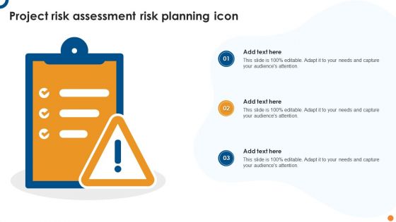 Project Risk Assessment Risk Planning Icon Ppt Visual Aids Example 2015 PDF