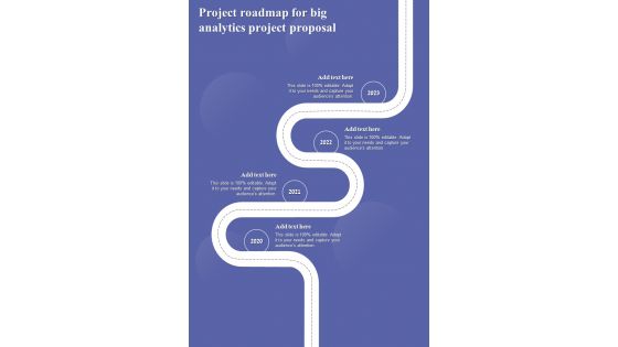 Project Roadmap For Big Analytics Project Proposal One Pager Sample Example Document