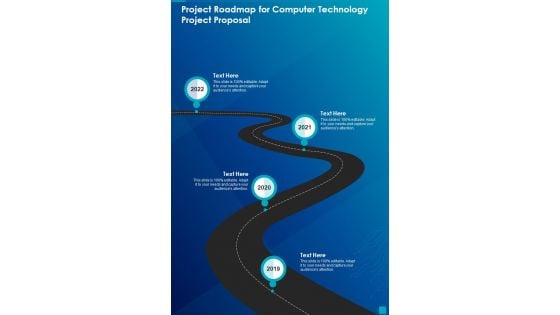 Project Roadmap For Computer Technology Project Proposal One Pager Sample Example Document