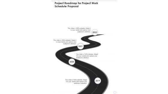 Project Roadmap For Project Work Schedule Proposal One Pager Sample Example Document Project Roadmap For Project Work Schedule Proposal One Pager Sample Example Document