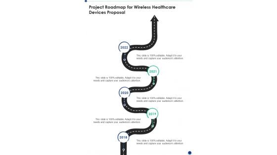 Project Roadmap For Wireless Healthcare Devices Proposal One Pager Sample Example Document