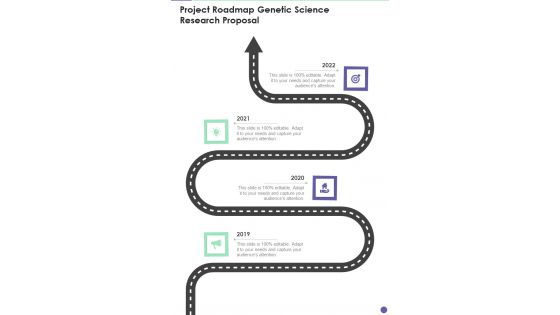 Project Roadmap Genetic Science Research Proposal One Pager Sample Example Document