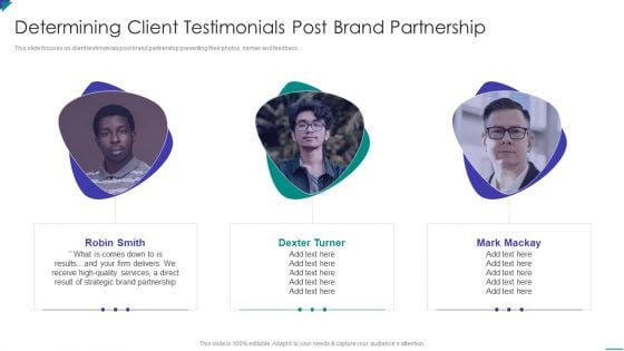 Project Schedule And Cost Management Bundle Determining Client Testimonials Post Brand Partnership Infographics PDF