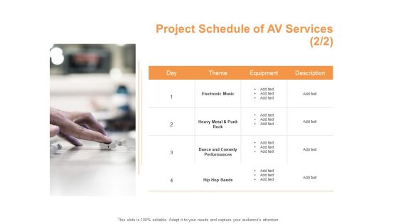 Project Schedule Of AV Services Electronic Ppt PowerPoint Presentation Ideas Outline