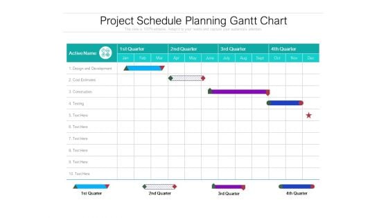 Project Schedule Planning Gantt Chart Ppt PowerPoint Presentation Pictures Guide