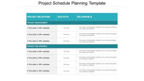 Project Schedule Planning Template Ppt PowerPoint Presentation Portfolio Introduction