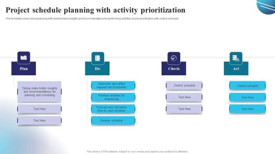 Project Schedule Planning With Activity Prioritization Introduction PDF