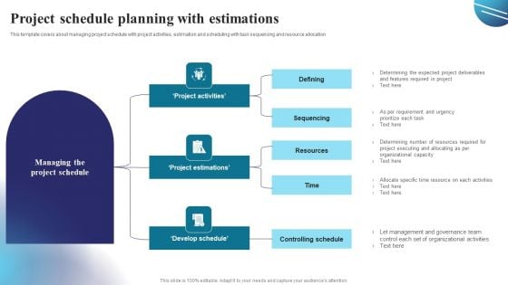 Project Schedule Planning With Estimations Topics PDF