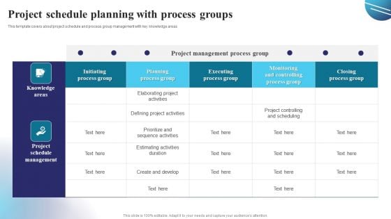 Project Schedule Planning With Process Groups Demonstration PDF