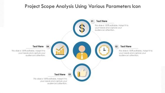 Project Scope Analysis Using Various Parameters Icon Ppt PowerPoint Presentation Gallery File Formats PDF