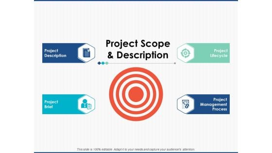 Project Scope And Description Slide Strategy Ppt PowerPoint Presentation Model Slide