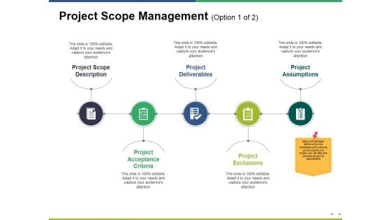 Project Scope Management Template 2 Ppt PowerPoint Presentation Layouts Diagrams