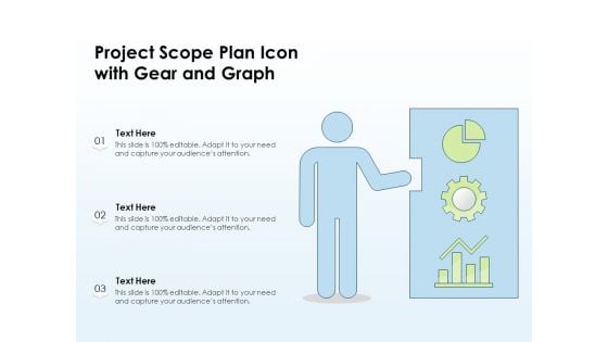 Project Scope Plan Icon With Gear And Graph Ppt PowerPoint Presentation File Master Slide PDF