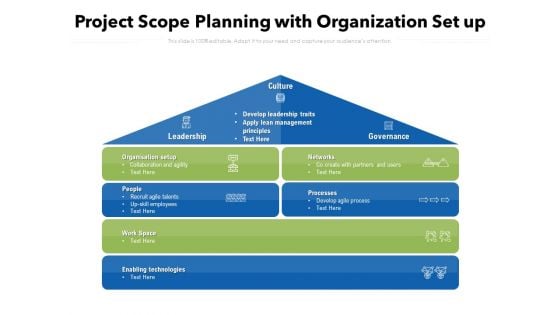 Project Scope Planning With Organization Set Up Ppt PowerPoint Presentation Infographic Template Layout PDF