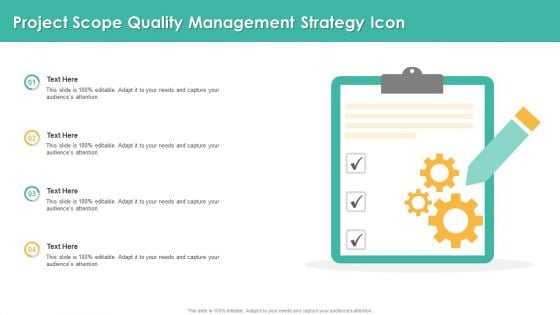 Project Scope Quality Management Strategy Icon Microsoft PDF